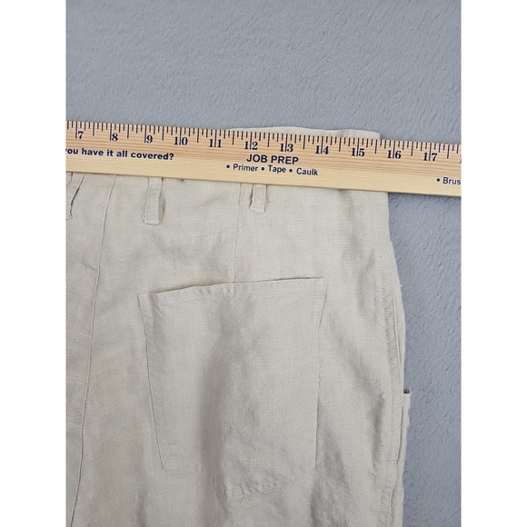 VTG Banana Republic 100% Linen Wide Leg High Waist Pants Size 12 31x28 Beige Y2K - Picture 8 of 9